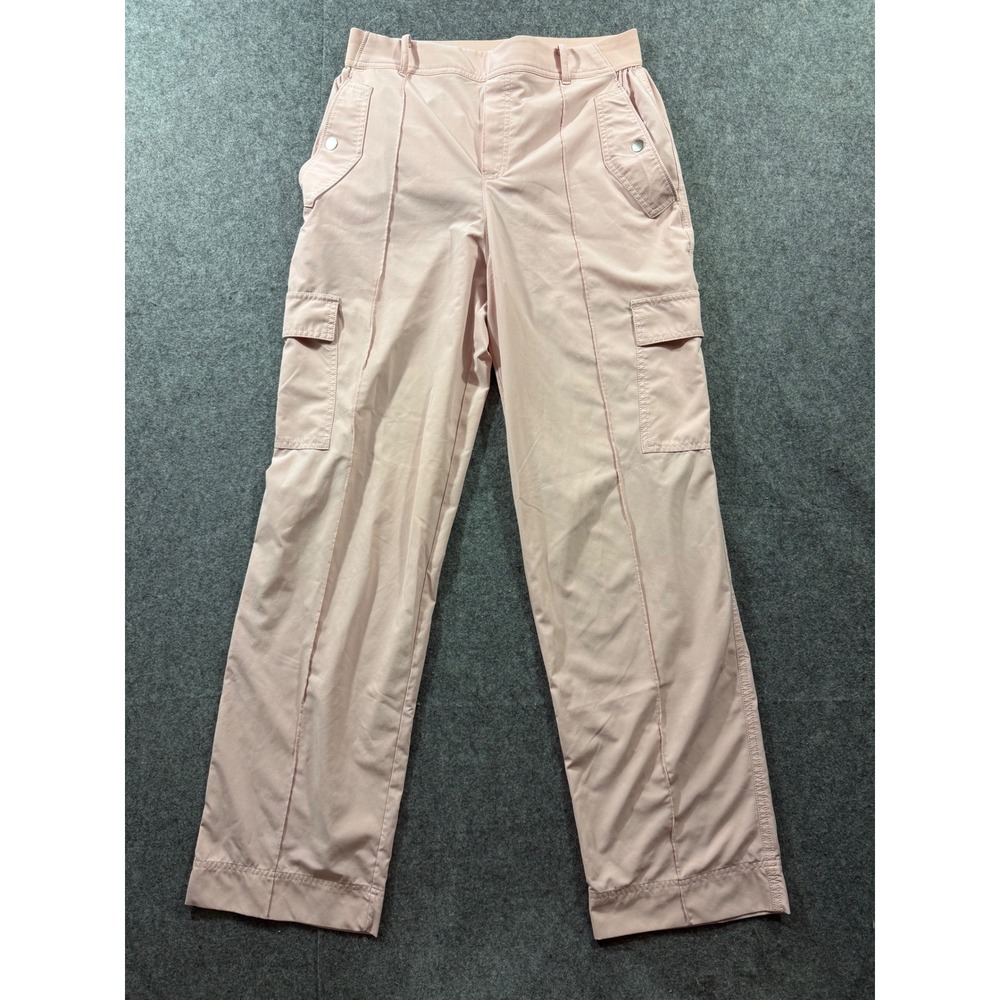 Athleta Vienna Cargo Pants Pink Straight Leg Stretch Travel Trousers Size 10